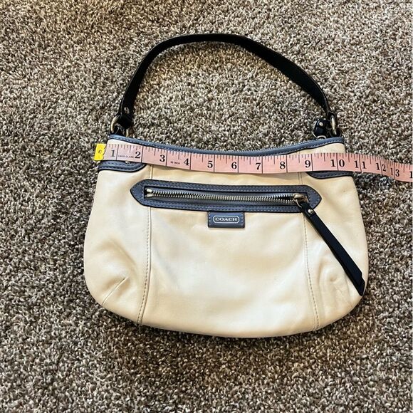 Vintage Coach Daisy Spectator Leather Shoulder/ Handbag Parchment/ Slate Blue - Picture 14 of 16